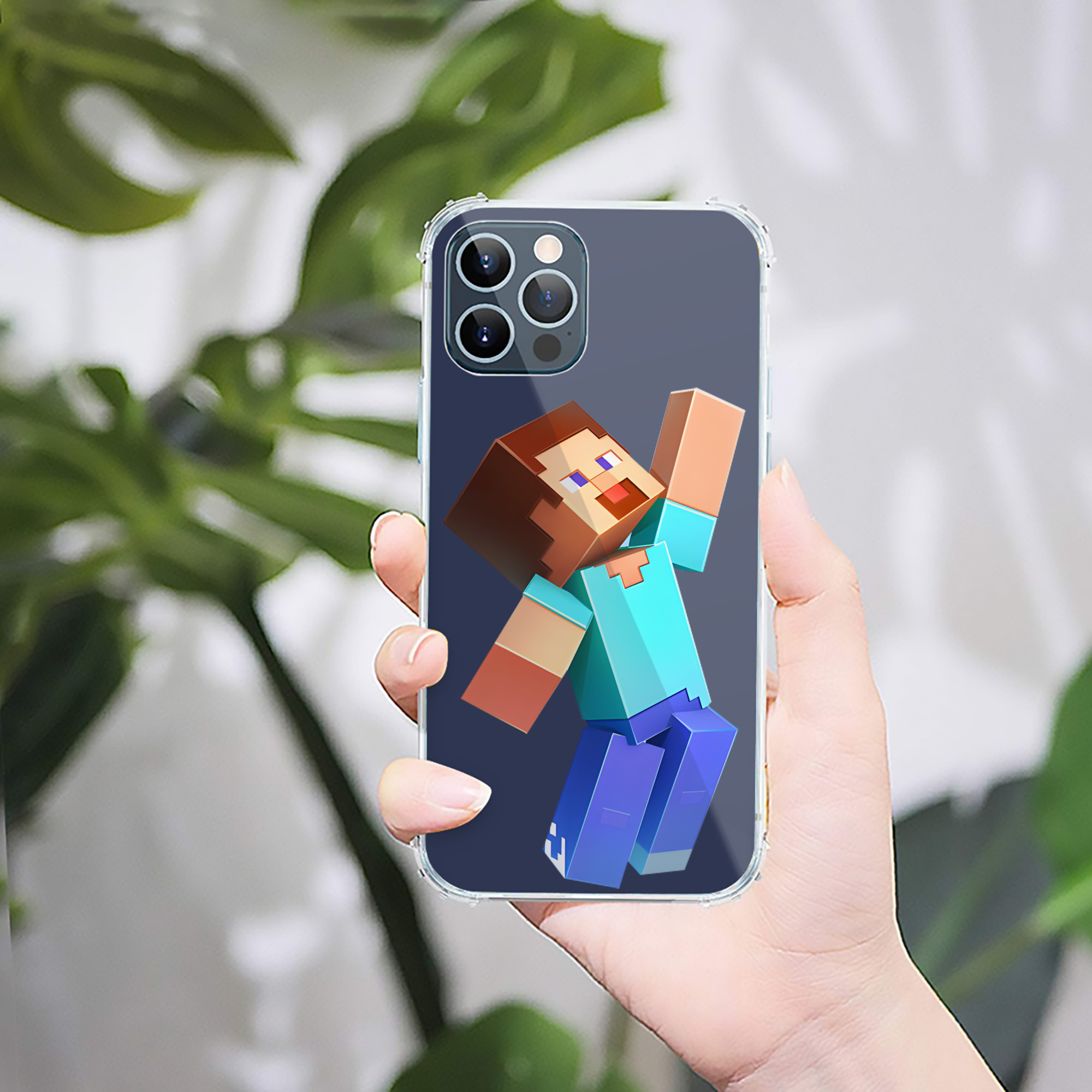 （画像用） マインクラフト ブロックの世界 Minecraft MC Block world 【iPhone 12シリーズ対応】透明スマホケース（クリアソフトケース）